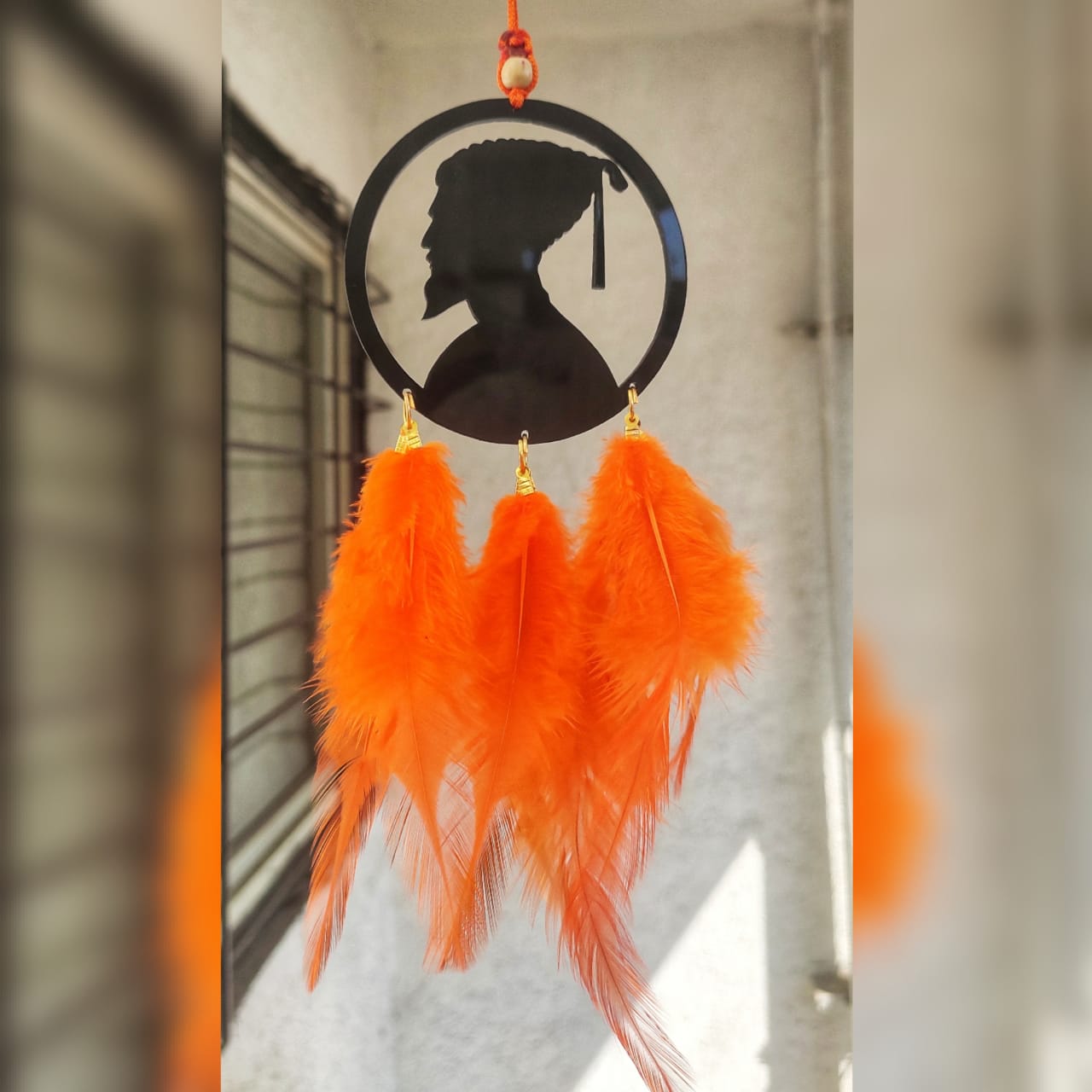 Picture of Dream Catcher ~ Shivaji Maharaj Car Hanging ~ Handmade Hangings for Positivity ( Can be Used as Home Decor, Gift, Wall Hangings, Meditation Room, Yoga Temple, Wind Chime & Car Hanging )